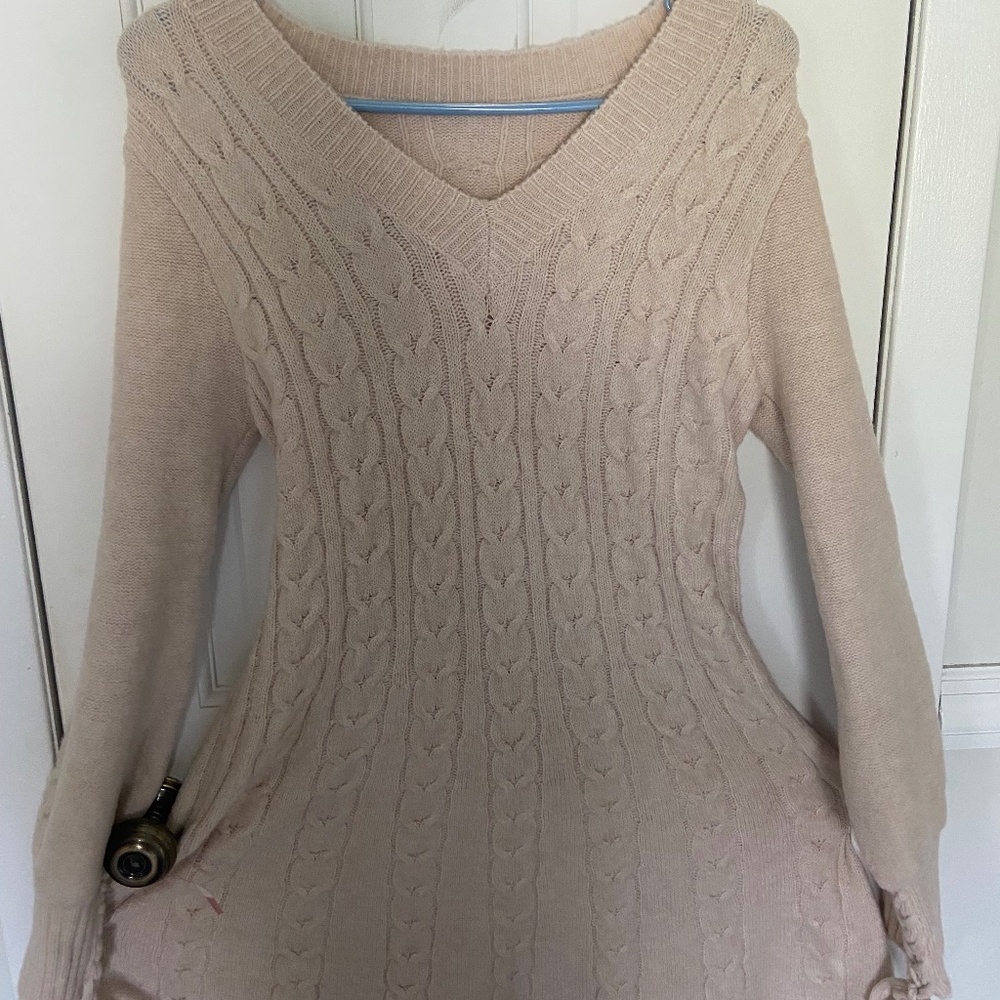 NEVER WORN Cream Knit Sweater Dress